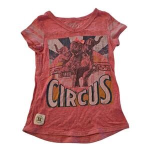 mossimo girls sz M circus elephant hair bow pink coral shirt